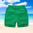 thumbnail image 2 of Akafmk Solid Color Casual Shorts,Summer Elastic Waist Athletic Bottoms with Pockets (Toddler Boy's or Boy's),Sizes 1-12 Years, 2 of 5