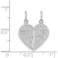 thumbnail image 5 of 14K White Gold Daughter-Mom Break-Apart Heart Charm (23 X 18) Made In United States d1829, 5 of 6