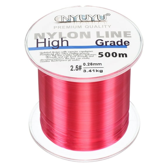 Uxcell 547Yard 8Lb Fluorocarbon Coated Monofilament Nylon Fishing Line Fuchsia