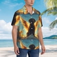 thumbnail image 3 of Balery Golden Cloud Winged Dog Camisas hawaianas de manga corta para hombre, camisas playeras de corte holgado, camisas de vacaciones con botones,3X-Large, 3 of 7