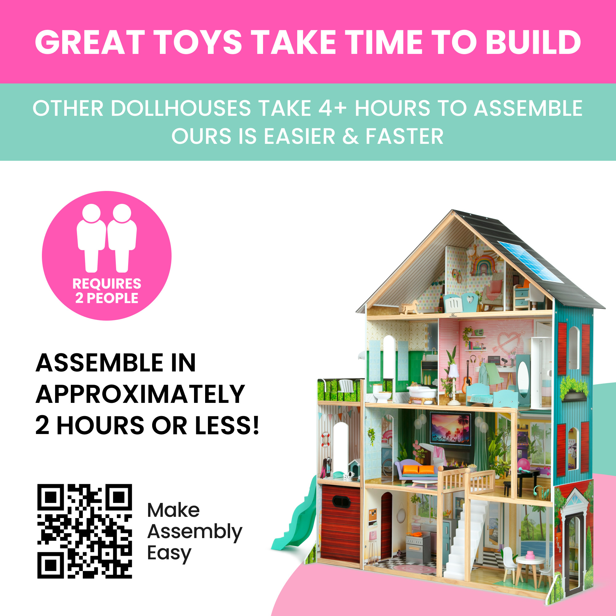 Delta Children Deluxe Maui 4-Story Dollhouse with Accessories photo 8