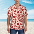 thumbnail image 2 of Vsdgher Tomatoes Print Men's Hawaiian Shirts Button Down Tropical Holiday Beach Shirts Vacation Clothes,Small, 2 of 7