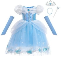 Princess Girls Cinderella Costume Dress Party Pretend Play Dress Up