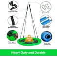thumbnail image 3 of HYYOP  40 Inch Green Saucer Tree Swing Set for Kids Adults 800lb Weight Capacity Waterproof Flying Swing Seat Textilene Fabric with Adjustable Hanging Ropes for Outdoor Playground, Backyard, 3 of 9