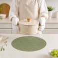 thumbnail image 3 of Unique Bargains 2 Pcs Round Bamboo-like Texture Placemat Green, 3 of 5