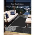 thumbnail image 4 of XNKOLMJ Outdoor Rug Carpet Waterproof Patio Rug 5x8 ft-Portable RV Camping Rug Mat-Non Fading Outdoor Area Rug for Deck Picnic Balcony Backyard Porch Beach Reversible Black &amp; White, 4 of 6