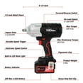 thumbnail image 4 of Hyper Tough 20V Max Brushless 1/2-inch High-Torque Cordless Impact Wrench with 4.0Ah Lithium-Ion Battery and Charger, 4 of 18