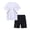 B-Blanc, variante sur Ulanda DaniChins Ensemble Athlétique Ample pour Garçons avec Chandail à Manches Courtes et Shorts en Maille Active (a-Blue, 12-13)