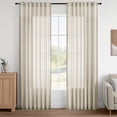 thumbnail image 6 of Jainmy Oatmeal Linen Semi Sheer Curtains 84 Inches Long for Living room Bedroom Light Filtering Window Curtains Farmhouse Country Back Tab Drapes,52"x84", 2 Panels, 6 of 8