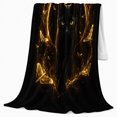 thumbnail image 2 of Mystical Golden Moonlit Black Cat Butterflies Halloween, Mystical Pet Portrait Pattern, Warm Flannel Blanket for Living Room and Bedroom, Cat Lovers Just Because Gift, Pet Lover Home Decor, 2 of 9