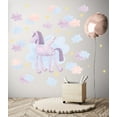 thumbnail image 3 of Purple Unicorn in Clouds - Fabric Wall Art Decals for Children's Rooms, 3 of 4