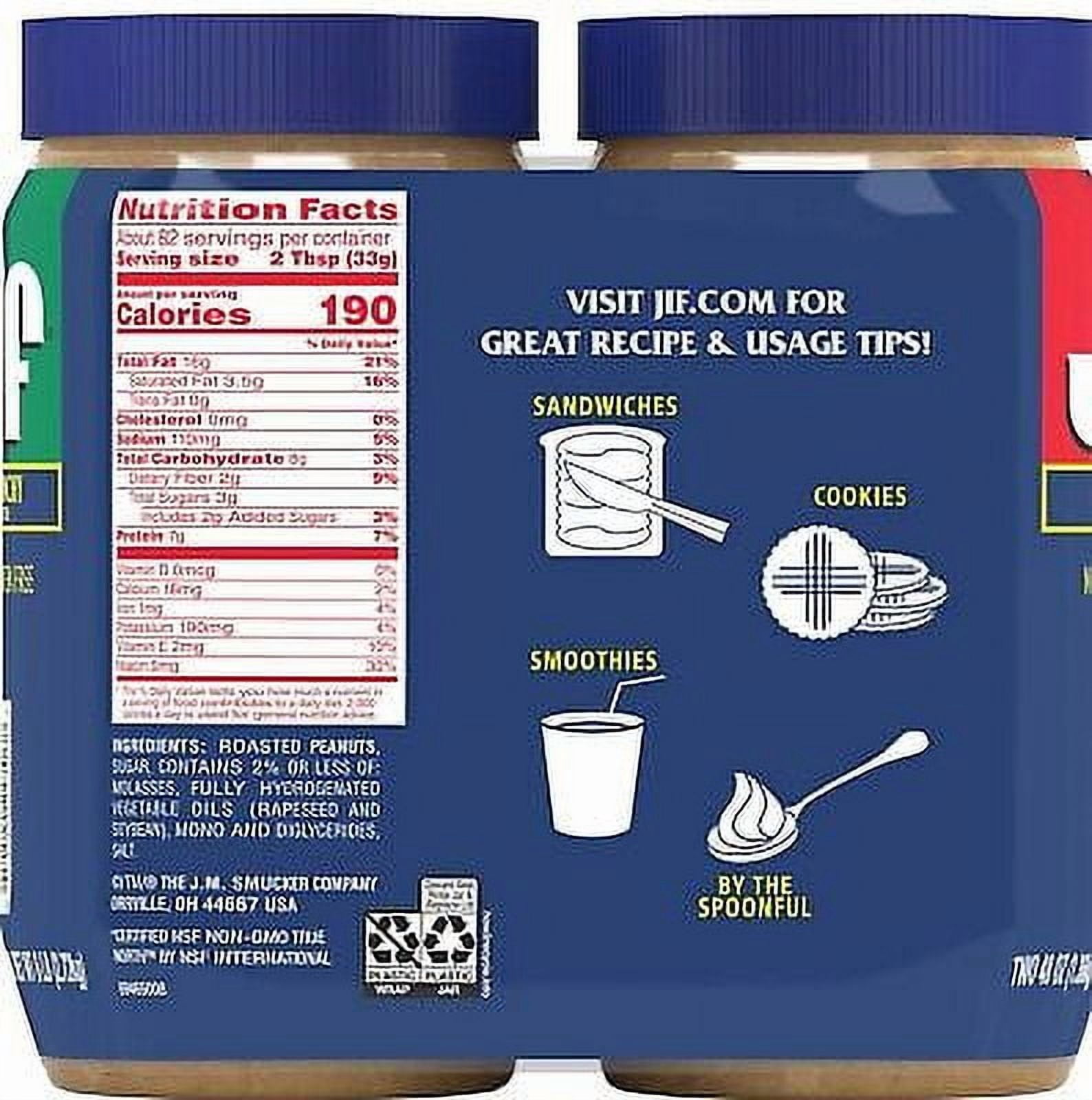 Jif Peanut Butter, Extra Crunchy, 48 oz, 2-Count