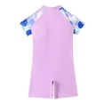 thumbnail image 4 of Gubotare Swim Suit for Girls Short Sleeve Girls Swimsuit - Rash Guard One Piece Bathing Suit - UPF 50+ Zipper Girls Swimwear Size 8-9T (Purple,8-9 Years), 4 of 8