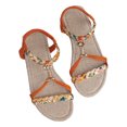 thumbnail image 5 of Mostsola Womens Sandals Open Toe Slingback Flats Summer Beach Shoes Braided Strap Beaded Sandals, 5 of 9