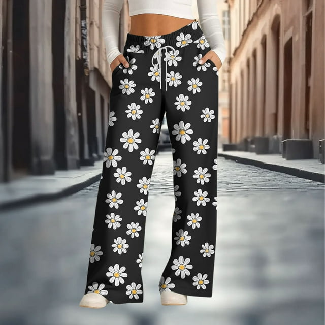 Roncen Women Cotton Lounge Pants Comfy Pajama Bottoms With Pockets&Drawstring