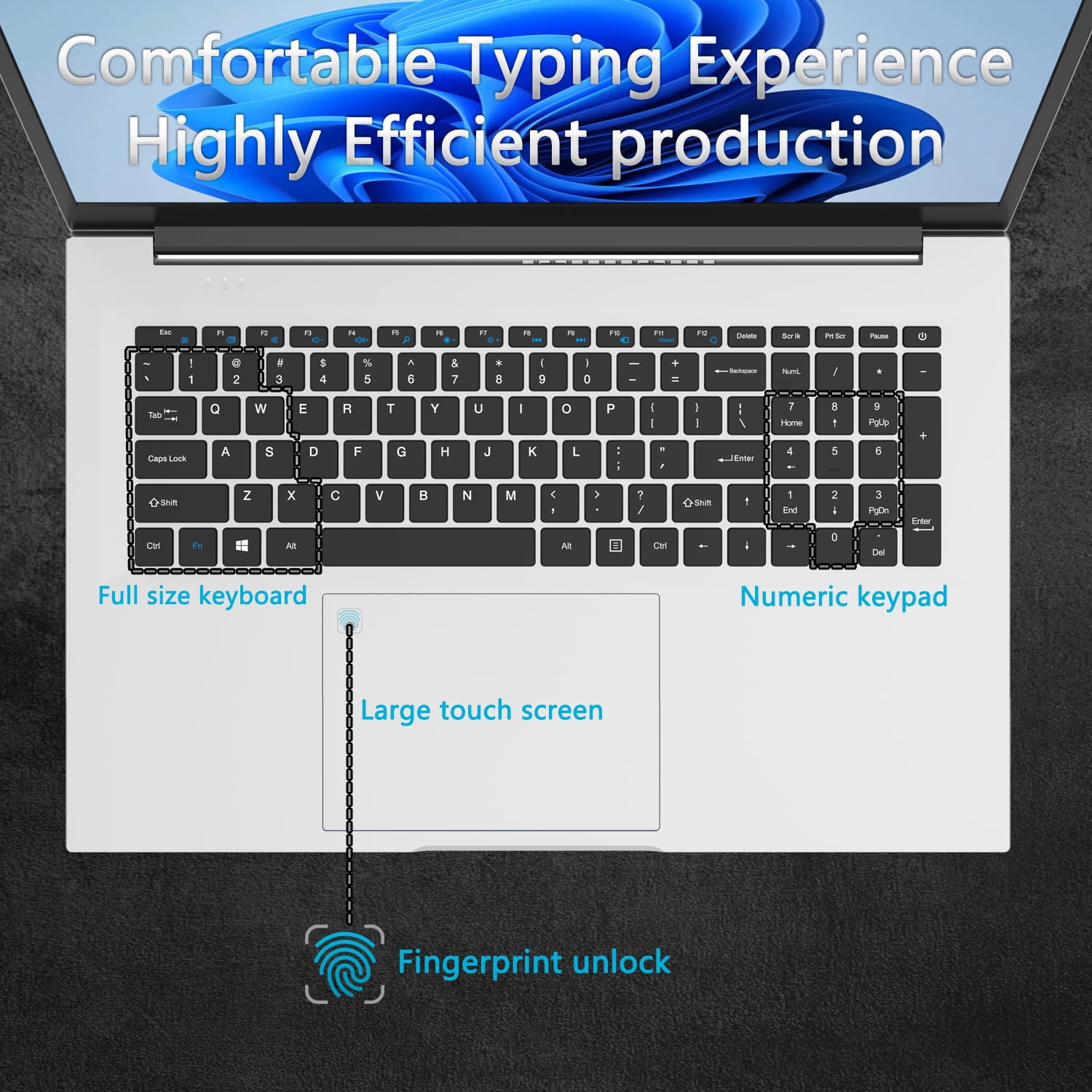 18.5 Inch Laptop Computer with Windows 11,Intel N150 Quad-Core Processor UP to 3.6GHZ,16GB DDR4 RAM 512GB SSD,WiFi ,2025 Laptops for Work Business Office Student