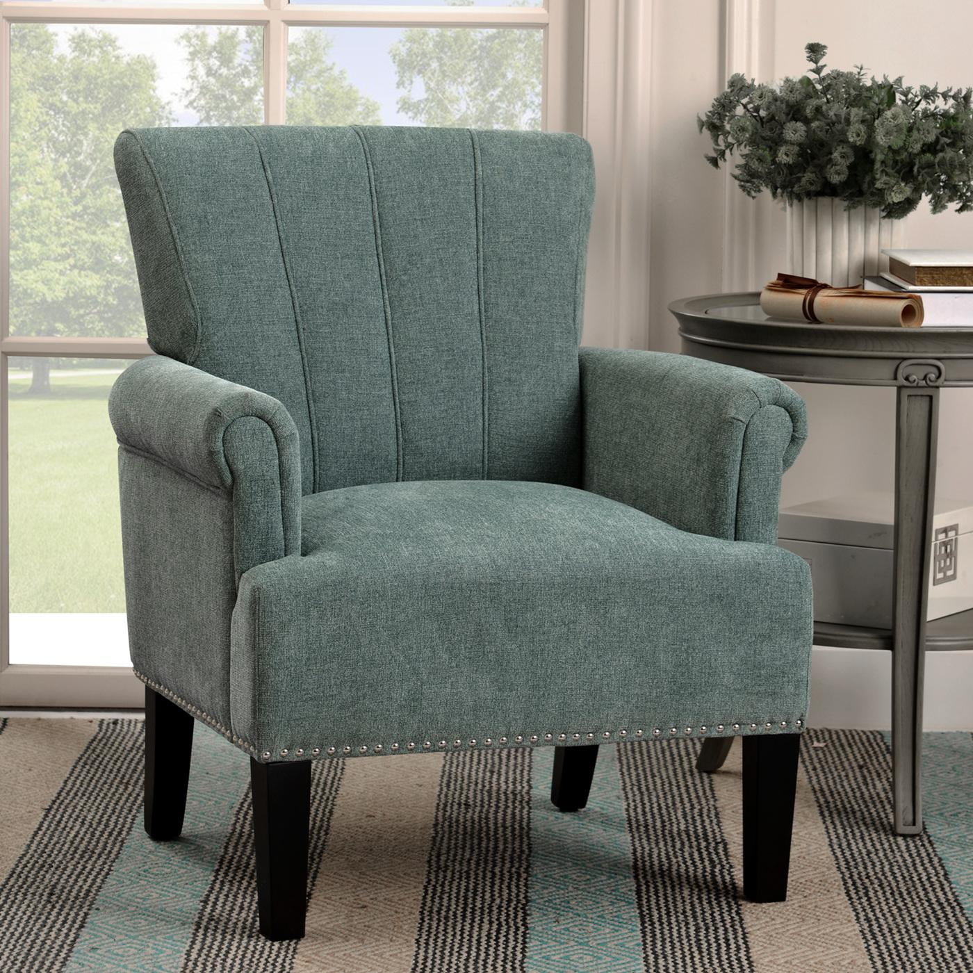 Accent Recliner Chairs, Rivet Tufted Polyester Soft Cushion Armchair