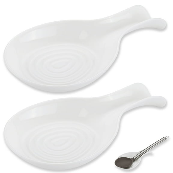 Jeaker Spoon Rest for Stove Top Set of 2, Jeaker Plastic Spoons Holder for Counter Top, Utensil Holder Dishwasher Safe