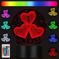 thumbnail image 1 of Luz nocturna 3D con forma de corazón para mamá, 16 colores, control remoto USB, luz romántica para el Día de la Madre/Mamá/Esposa, 1 of 5