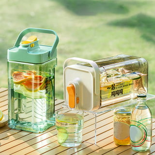 Glass Beverage Dispenser with ABS Spigot Cold Kettle Juice Lemon Tea Bottle  Can 4L 5L Large Size Mason Jar for Camping Party - AliExpress