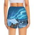thumbnail image 2 of Lsque Mountain Cottage In Snow Printed Women's Running Shorts with Liner Pockets,Elastic Quick Dry Workout Athletic Gym Yoga Shorts,Womens High Waist Shorts-XX-Large, 2 of 9