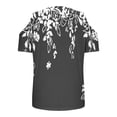 thumbnail image 4 of Tops de Algodón para las Mujeres Impresión de Manga Corta Cuello en V Fuera Del Hombro Blusa de Moda, Imitación de Algodón para el Hogar Diario, 4 of 7