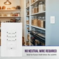 thumbnail image 6 of ENERLITES 4-Hour No Neutral Wire Countdown Timer Switch, 5-10-30-60 Min, 2-4 Hour, for Bathroom Fans, Heaters, Lights, LED Indicator, 120VAC 800W, UL Listed, HET06-J-W-2PCS, White, 2 Pack, 6 of 6