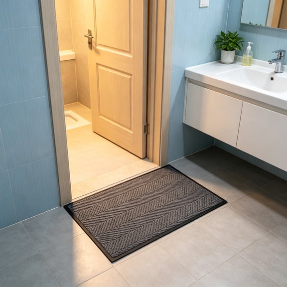 16" x 24" Front Door Mat Indoor Outdoor, Low Profile Welcome Doormat for Entrance, Waterproof All-Weather Entry Rug for High Traffic Area