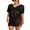 Black, variant on charmo essentials Short Sleeve Beach cover-ups for Womens Side Split Botton One Piece Swimwear