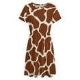 thumbnail image 4 of Giraffe Pattern Sundress Short Sleeve Dress Summer Women Clothes Dress for Women Dresses, 4 of 7