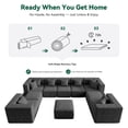 thumbnail image 6 of BEHOST 10-Piece Oversized Modular Sectional Sofa Set, 160" Mega U-Shaped Boneless Cloud Couch with Ottomans, Luxury Chenille Fabric Theater Seating, Extra Deep Seat for Living Room, Dark Gray, 6 of 8