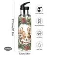 thumbnail image 5 of ALAZA Corgi Dogs Christmas Wreath Water Bottle Insulated Flask Stainless Steel Straw Lid 20 oz, 5 of 6