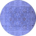 thumbnail image 1 of Ahgly Company Machine Washable Indoor Round Oriental Blue Industrial Area Rugs, 7' Round, 1 of 4