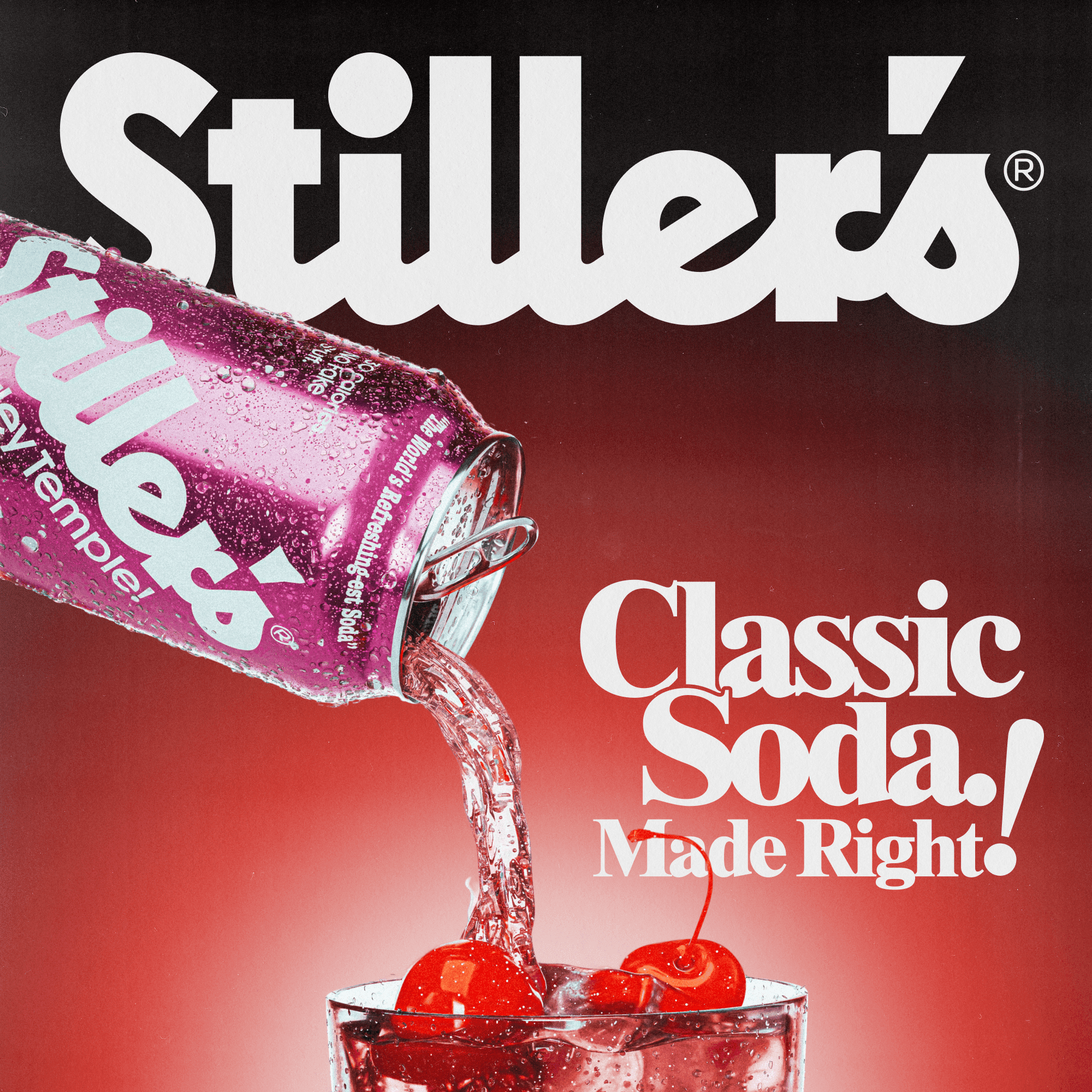 (12 Pack) Stiller's Shirley Temple Natural Soda, Carbonated Flavored Drink, Non-Alcoholic Mocktail, Caffeine Free, 12 Pack, 12 Fl Oz Cans
