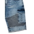 thumbnail image 5 of X RAY Men's Cargo Denim Shorts Slim Look Casual Moto Frayed Hem Stretch Knee Length Jean Shorts for Men, 5 of 6