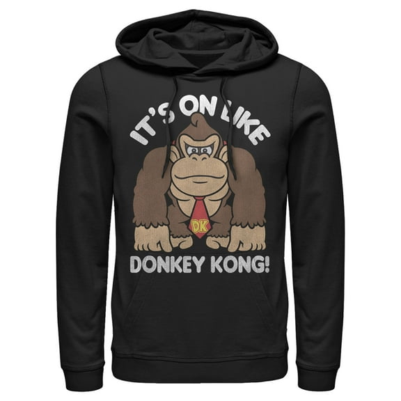 Men's Nintendo Donkey Kong Fist Pump  Pull Over Hoodie Black Small
