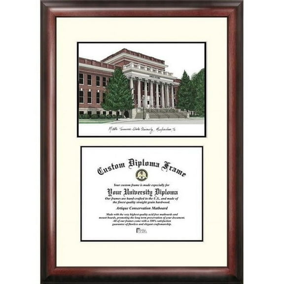Campus Images TN999V Middle Tennessee State University ''Scholar'' Lithograph and Diploma Frame