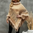 thumbnail image 2 of Aoochasliy Winter Scarfs Christmas Clearance Women's Trendy Warm Shawl Solid Color Cloak Large Knitting Loose Coat, 2 of 7
