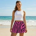 thumbnail image 4 of SEANATIVE Women's Tennis Golf Skirts High Waisted Skorts with Pockets Inner Shorts Pleated Athletic Skirt Breathable Stretchy Golf Pickleball Running Workout Skort, 2XL, Zebra Print Pink Black, 4 of 7