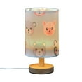 thumbnail image 2 of Animal Heads Table Lamp USB Bedside Desk Nightstand Lamp Printed Gifts Small Lamp Wood Base for Bedroom Living Room Kids Room College Dorm, 2 of 7