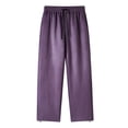 thumbnail image 1 of OJinShaWanO Black Sweatpants Men's Casual Pants Solid Color Suede Straight Pants and Pants, 1 of 4