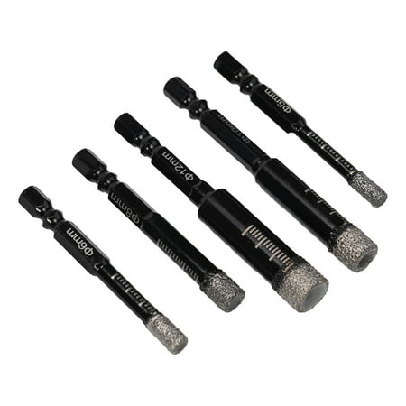 

BCLONG 5Pcs Vaccum Brazed Diamond Dry Drill Bits Hole Saw For Marble Ceramic Tile Stone