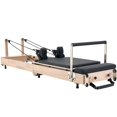 thumbnail image 1 of KFFKFF Foldable Pilates Reformer, Wooden Pilates Workout Machine for Home Gym Studio Use, Pilates Bed with Dual Resistance- Spring & Cord, Up to 400 LBS, 1 of 9
