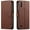 Brown, variant on Samsung Galaxy A10S Case, Starshop Premium Leather Wallet Pocket Credit Card Slots-Black