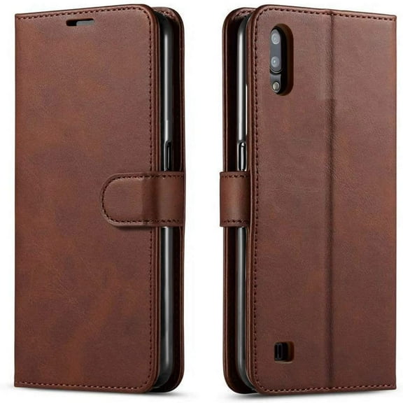 Samsung Galaxy A10S Case, [Not Fit A10/S10/A11] Case, Starshop Premium Leather Wallet Pocket Credit Card Slots-Brown