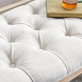 thumbnail image 5 of chairus Linen Halfmoon Entryway Bench 55" Button Tufted Semi-Circle Ottoman Comfy Upholstered Seat for Bedroom/End of Bed/Mudroom/Indoor, Beige, 5 of 7