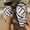 Black, variant on Womens Black Fuzzy Slide Slippers Open Toe Crisscross Plush House Shoes,Size 10-10.5