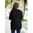 thumbnail image 4 of Open Front Girls Solid Color Casual Cardigans Kids Children Loose Knit Sweater, 4 of 4