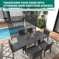 thumbnail image 4 of EuKer Metal Privacy Screen, 70.9" Tall Decorative Fences with Stand for Outdoor (Geometric, Black), 4 of 8