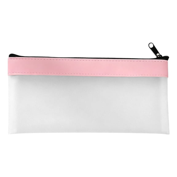 1Pc Pencil Pouch,Clear Pencil Pouches with Zipper,Waterproof Makeup Bag Travel Organizer, Durable TPU Material Pencil Case,Small Pen Pouch for Stationery,Home,Office Supplies,7.87x3.93 in(Pink)